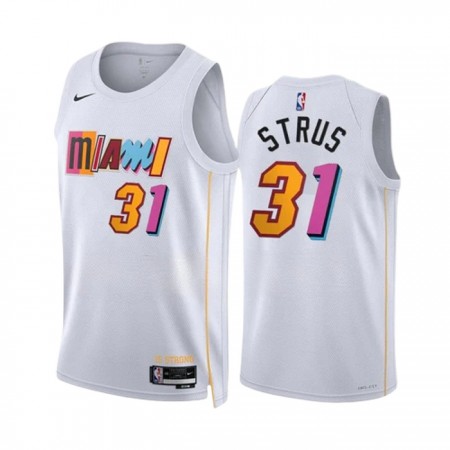Dres Miami Heat Max Strus 31 Nike 2022-23 City Edition Bijela Swingman
